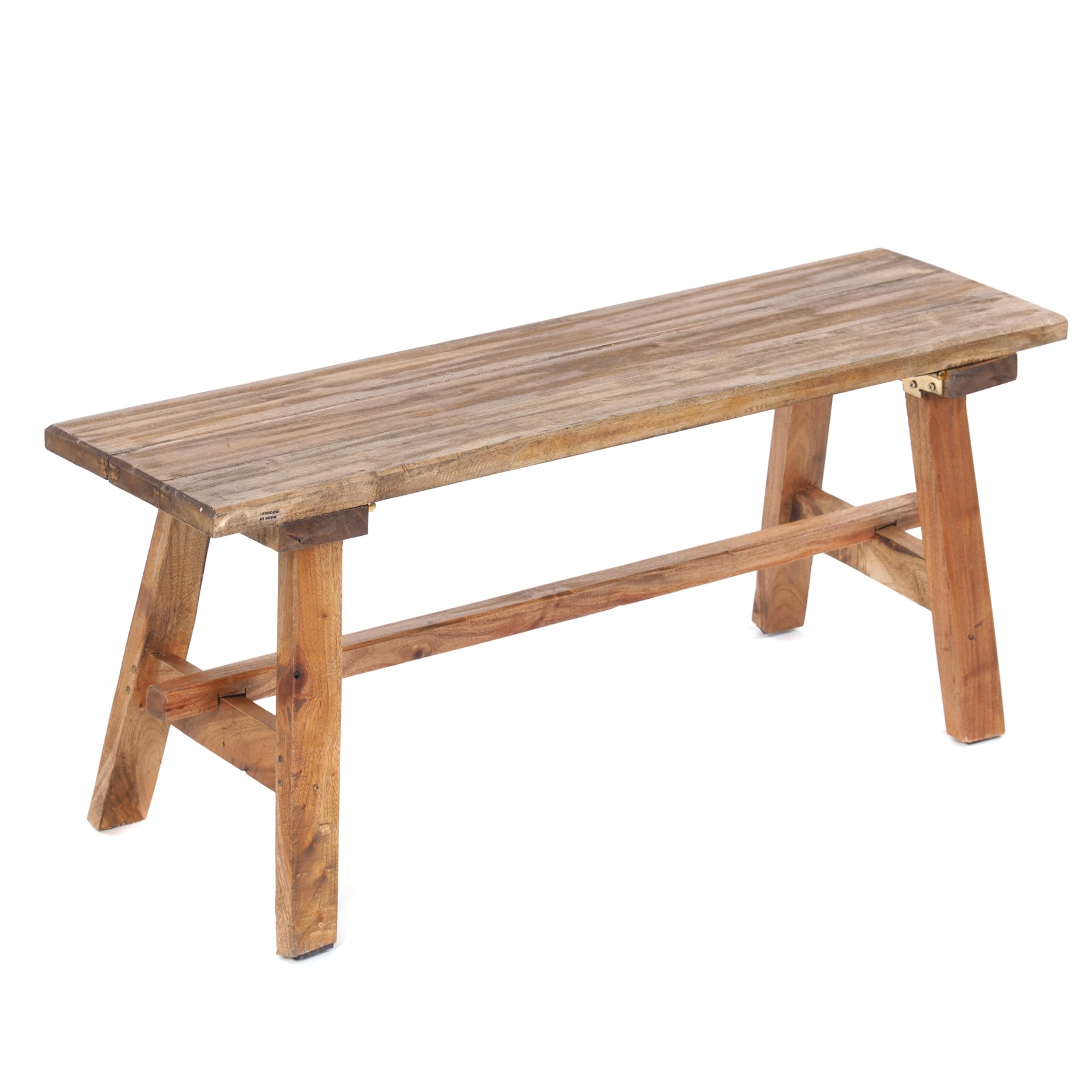 DESIGN DELIGHTS Anzio 90 Rustic Wooden Bench | Folding Mahogany